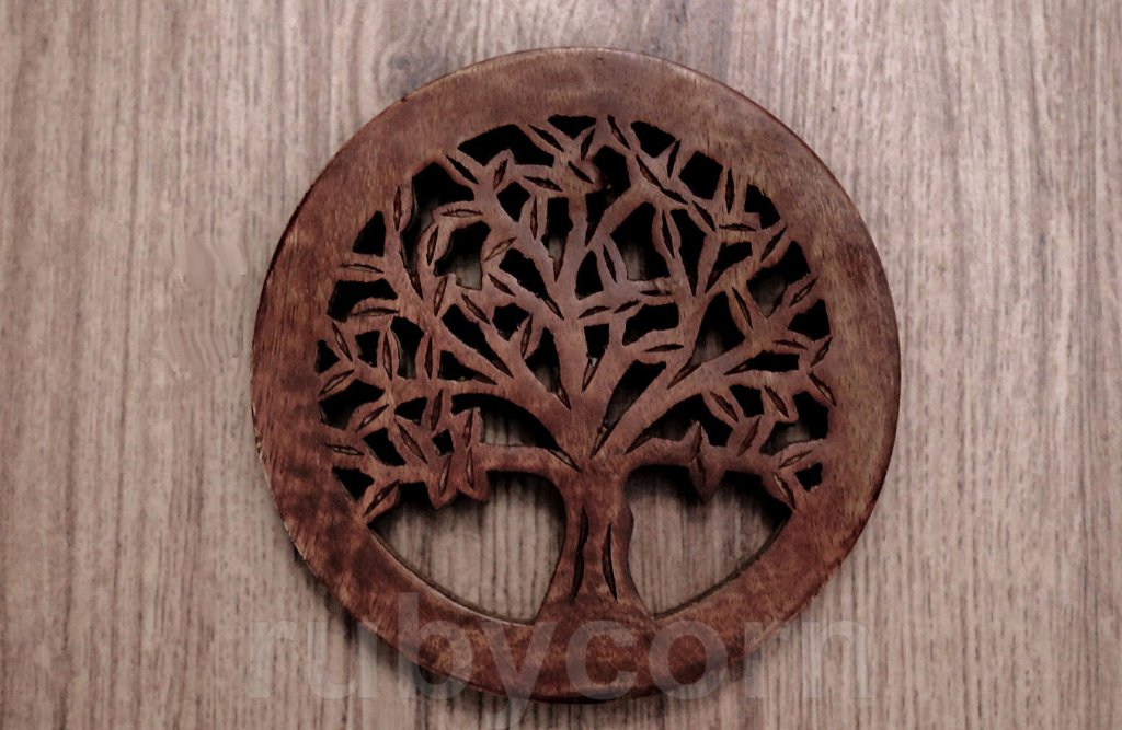 Topfuntersetzer BAUM aus Mangoholz