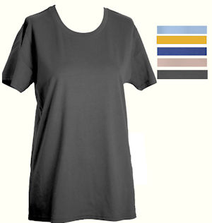 Abbildung von T-Shirt aus Fairem Handel und verschiedene Farben