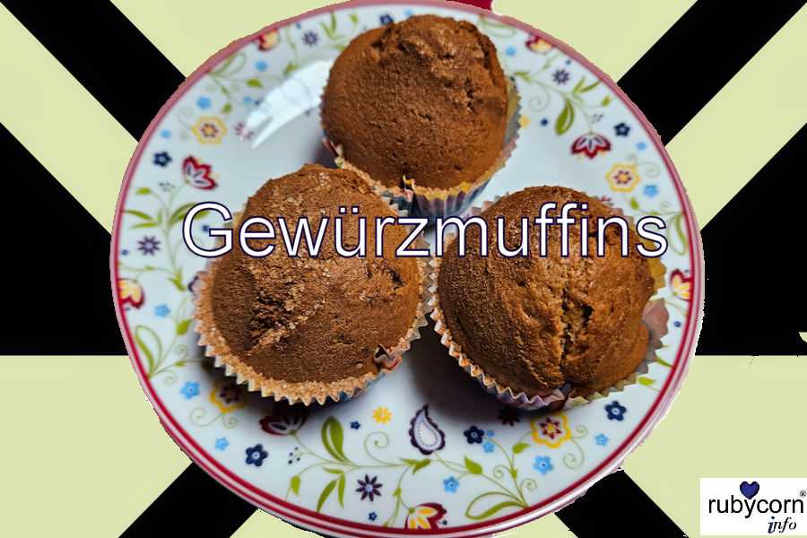 Foto von 3 Gewürzkuchenmuffins auf einem Teller