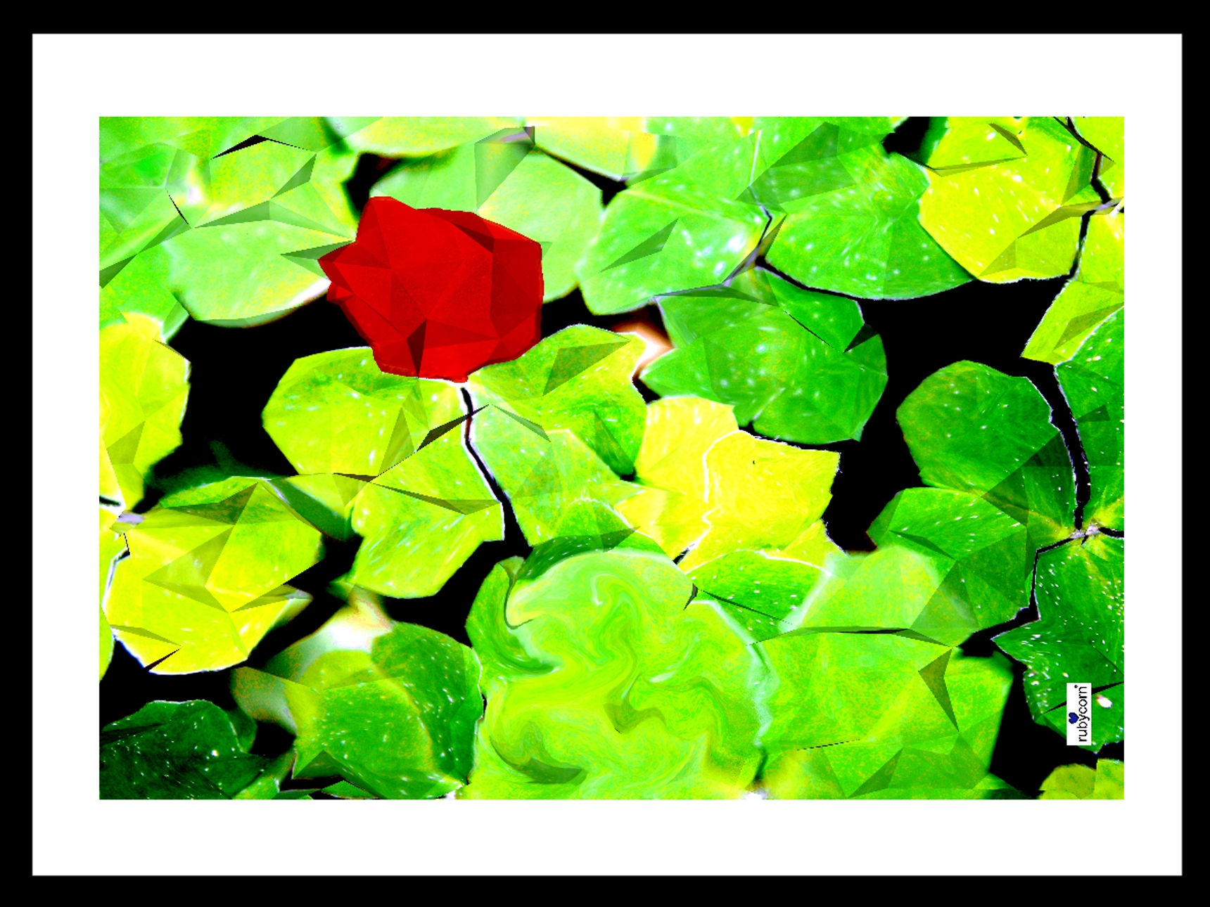 Wandbild Kunstdruck, Origami Rose, rubycorn ArtGallery