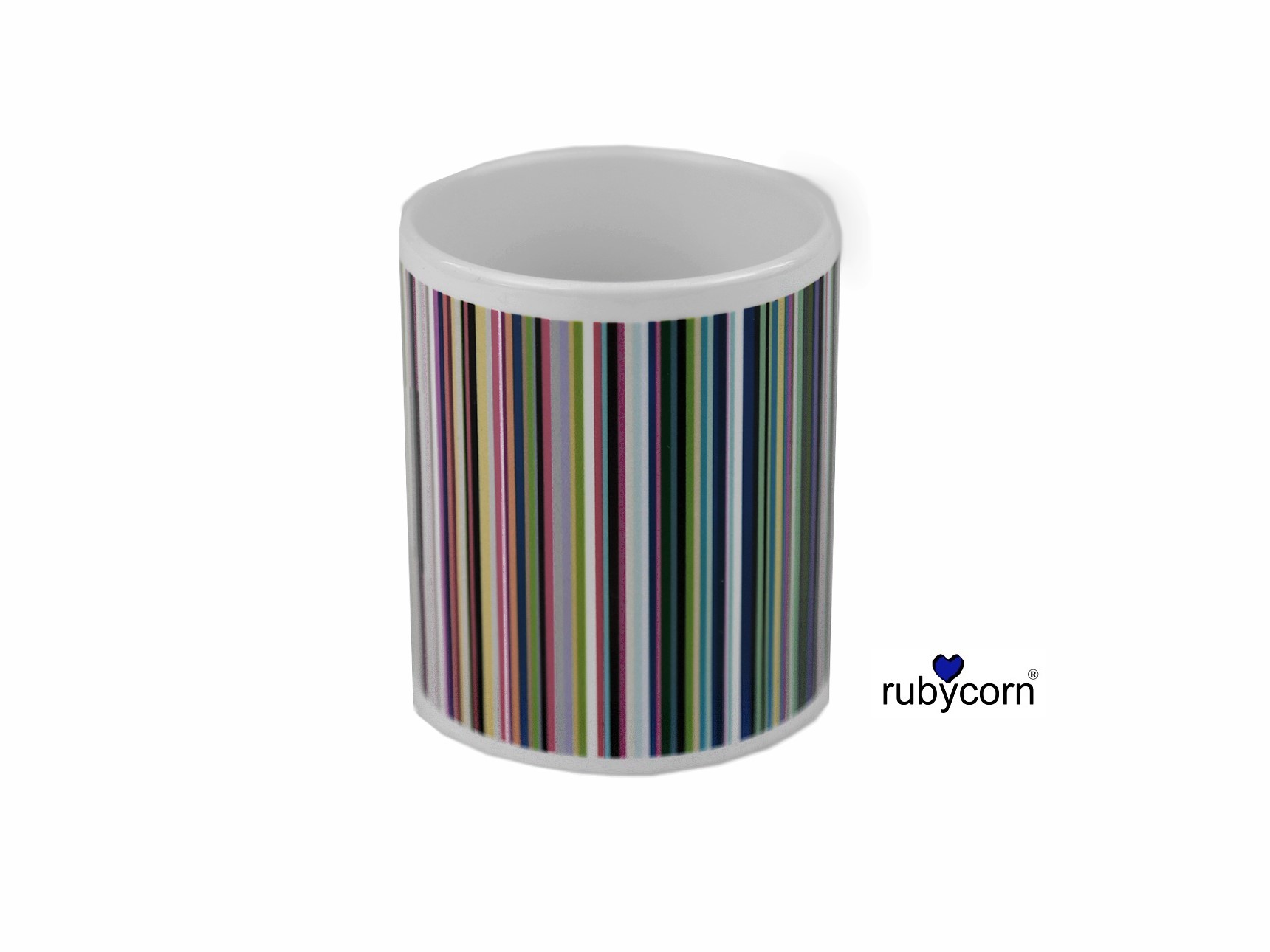 Kaffeebecher mit Aufdruck bunte Streifen -rubycorn ArtGallery