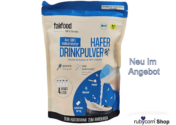Abbildung von fairfood Bio Hafer Drinkpulver - neu im Angebot bei rubycorn shop