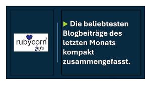 Beliebteste Blogartikel im Januar 2026 - rubycorn info