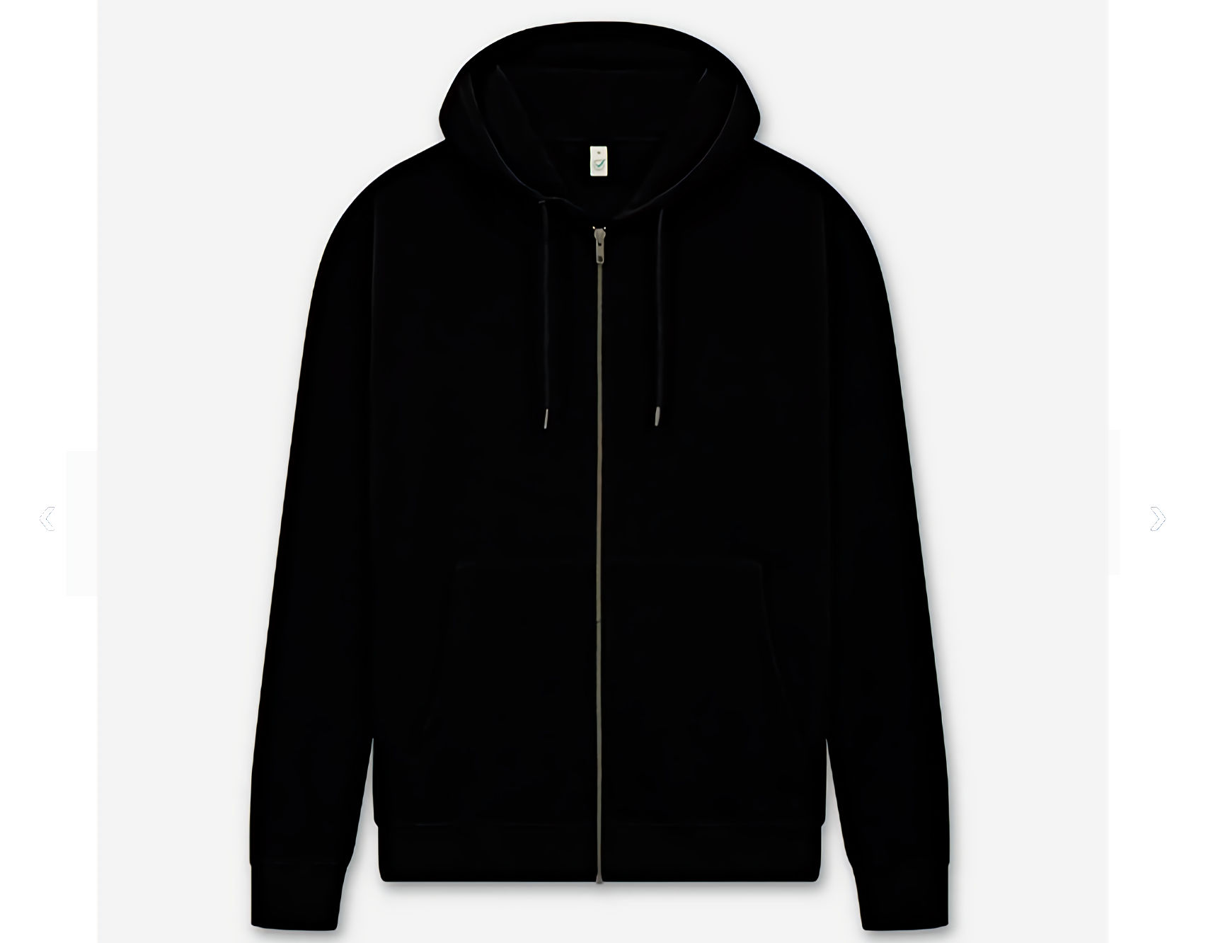 Foto von einem Zip-up Hoodie (Kapuzenweste) in schwarz.